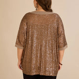 Αμπιγιέ μπλούζα με παγιέτες και ρεγκλάν μανίκια – Golden Night