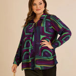 Τουνίκ πουκάμισο με καρφίτσα σε λιλά χρώμα σε μεγάλα μεγέθη