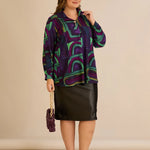 Τουνίκ πουκάμισο με καρφίτσα σε λιλά χρώμα σε μεγάλα μεγέθη