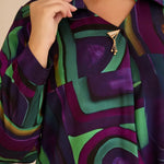 Τουνίκ πουκάμισο με καρφίτσα σε λιλά χρώμα σε μεγάλα μεγέθη