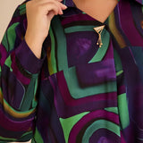 Τουνίκ πουκάμισο με καρφίτσα σε λιλά χρώμα σε μεγάλα μεγέθη