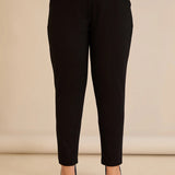 Κομψό βαμβακερό παντελόνι με κλασική γραμμή – Μαύρο