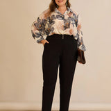 Κομψό βαμβακερό παντελόνι με κλασική γραμμή – Μαύρο