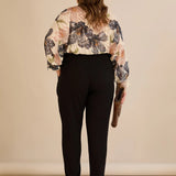 Κομψό πουκάμισο με φλοράλ σχέδιο – Γκρι