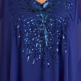 Κομψή τουνίκαμε λεπτομέρειες από παγιέτες σε άνετη γραμμή – Μπλε ρουά