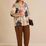 Μπλούζα με φερμουάρ και αυθεντικό σχέδιο-Αφηρημένα λουλούδια