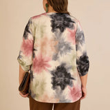 Μπλούζα με φερμουάρ και αυθεντικό σχέδιο-Αφηρημένα λουλούδια