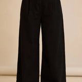 Ελαστικό μοντέρνο τζιν με φαρδιά μπατζάκια - Μαύρο