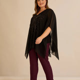 Κομψή τουνίκαμε λεπτομέρειες από παγιέτες σε άνετη γραμμή – Μαύρο