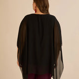 Κομψή τουνίκαμε λεπτομέρειες από παγιέτες σε άνετη γραμμή – Μαύρο