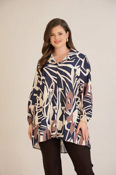 Τουνίκ από λεπτό ύφασμα με πρωτότυπο μοτίβο