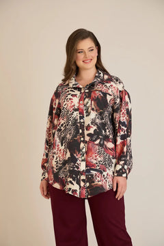 Κομψό πουκάμισο από φίνα βισκόζη – Μπορντό