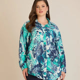 Κομψό πουκάμισο από φίνα βισκόζη – Τιρκουάζ