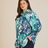 Κομψό πουκάμισο από φίνα βισκόζη – Τιρκουάζ