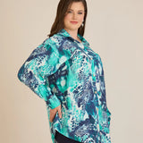 Κομψό πουκάμισο από φίνα βισκόζη – Τιρκουάζ