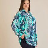 Κομψό πουκάμισο από φίνα βισκόζη – Τιρκουάζ