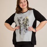 Βαμβακερό T-shirt με τύπωμα - Τίγρεις