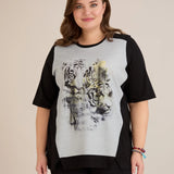 Βαμβακερό T-shirt με τύπωμα - Τίγρεις