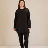 Κομψό βαμβακερό τουνίκ Black