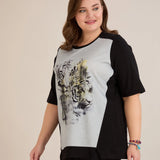 Βαμβακερό T-shirt με τύπωμα - Τίγρεις