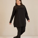 Κομψό βαμβακερό τουνίκ Black