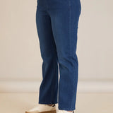 Ίσιο μοντέλο Denim τζιν Basic από λεπτό ύφασμα σε μεγάλα μεγέθη