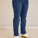 Ίσιο μοντέλο Denim τζιν Basic από λεπτό ύφασμα σε μεγάλα μεγέθη