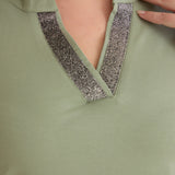 βαμβακερή τουνίκ με λαμπερό ντεκολτέ