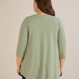 βαμβακερή τουνίκ με λαμπερό ντεκολτέ