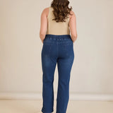 Ίσιο μοντέλο Denim τζιν Basic από λεπτό ύφασμα σε μεγάλα μεγέθη