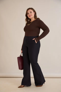 Bootcut παντελόνι διαμόρφωση σώματος Borisa- Μπλε σκούρο