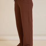 Σπορ φαρδύ παντελόνι με ανοίγματα – Καφέ