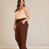 Σπορ φαρδύ παντελόνι με ανοίγματα – Καφέ