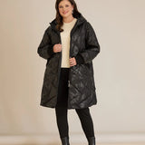 Μπουφάν καπιτονέ με κουκούλα σε Μαύρο χρώμα σε μεγάλα μεγέθη