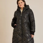 Μπουφάν καπιτονέ με κουκούλα σε Μαύρο χρώμα σε μεγάλα μεγέθη