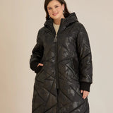 Μπουφάν καπιτονέ με κουκούλα σε Μαύρο χρώμα σε μεγάλα μεγέθη