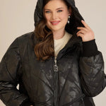 Μπουφάν καπιτονέ με κουκούλα σε Μαύρο χρώμα σε μεγάλα μεγέθη