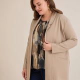 Σπορ-κομψό μπλεϊζερ χωρίς κούμπωμα – Μπεζ