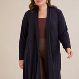 Μακριά ζακέτα τύπου κάπα σε Μπλε σκούρο χρώμα σε μεγάλα μεγέθη