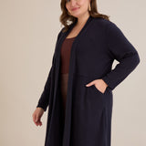 Μακριά ζακέτα τύπου κάπα – Μπλε σκούρο
