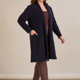 Μακριά ζακέτα τύπου κάπα – Μπλε σκούρο