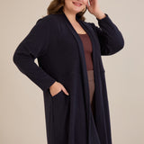 Μακριά ζακέτα τύπου κάπα – Μπλε σκούρο