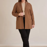 Σπορ-κομψό μπλεϊζερ χωρίς κούμπωμα – Καμηλό