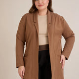 Σπορ-κομψό μπλεϊζερ χωρίς κούμπωμα – Καμηλό