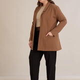 Σπορ-κομψό μπλεϊζερ χωρίς κούμπωμα – Καμηλό