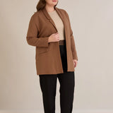 Σπορ-κομψό μπλεϊζερ χωρίς κούμπωμα – Καμηλό