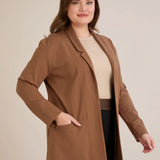 Σπορ-κομψό μπλεϊζερ χωρίς κούμπωμα – Καμηλό