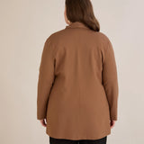 Σπορ-κομψό μπλεϊζερ χωρίς κούμπωμα – Καμηλό