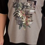 Βαμβακερό T-shirt με στάμπα πασιφλόρα