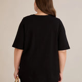 Βαμβακερό T-shirt με στάμπα πασιφλόρα